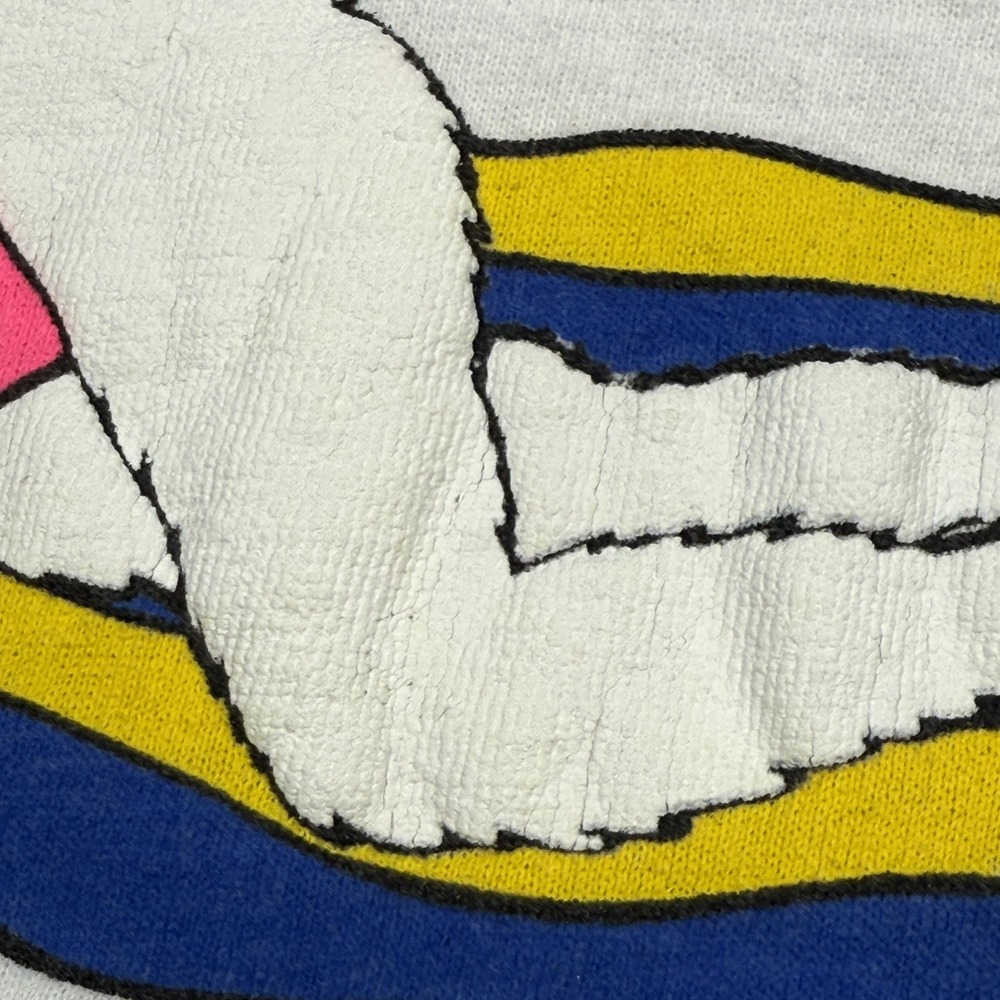 Vintage Bahama Mama Shirt Adult XL White Cat Graphic Dorsett Beach 90s REPAIR - Picture 9 of 16